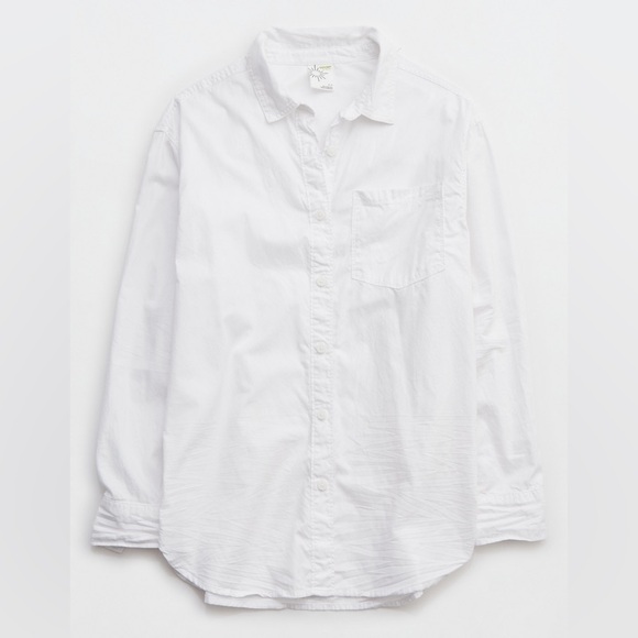 Brand New! Oversized Crinkle Button shirt - Picture 2 of 8